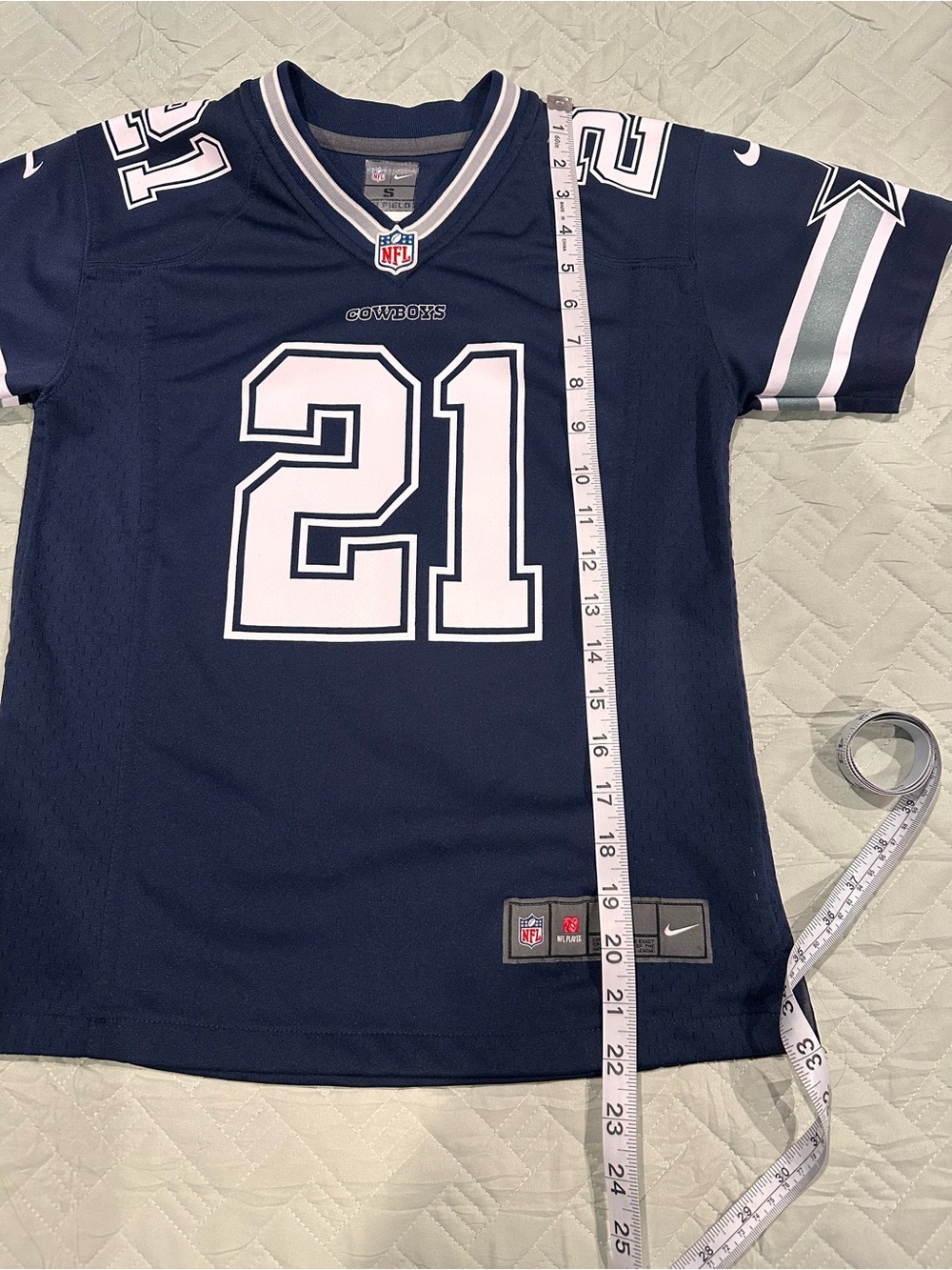 NFL Dallas Cowboys Navy and White Football Jersey - Picture 5 of 6